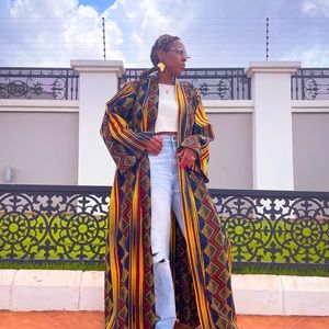 African Ankara print kimono designed in Ghana 🇬🇭